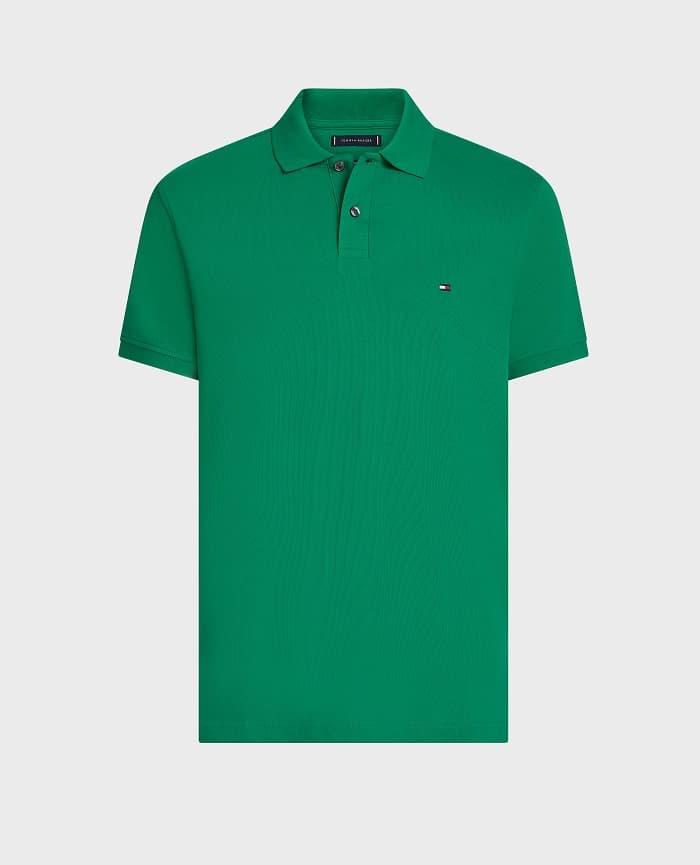 Tommy Hilfiger green polo flat lay
